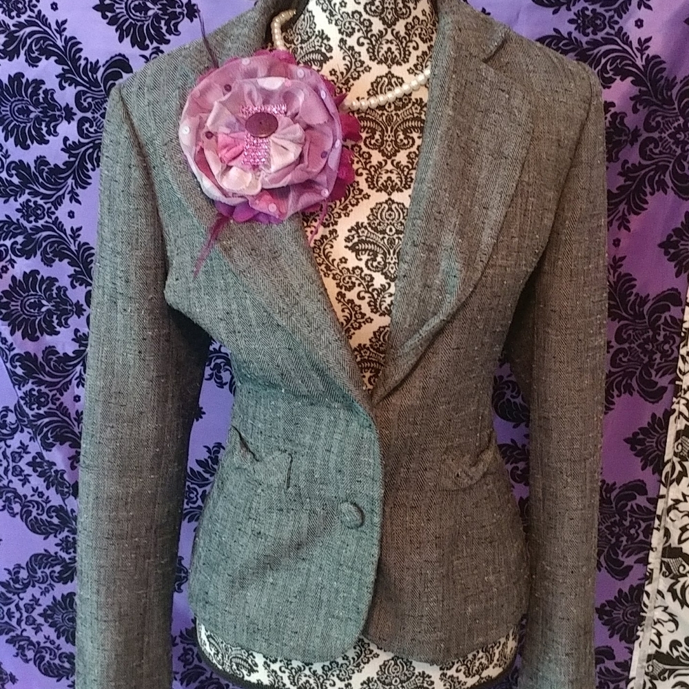 Purple/lavender handmade flower pin